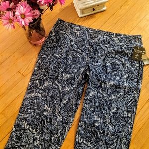 Blue & White Paisley Capris (NWT)